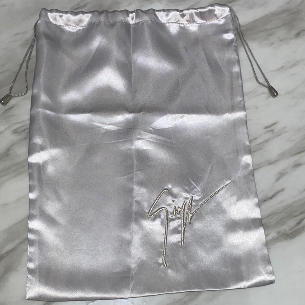 Giuseppe Zanotti Silver Drawstring Bag